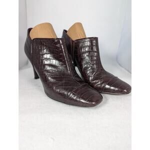 Antonio MelaniAnkle boots brown 7.5Croc print on leather High heel 3.5" See Desc